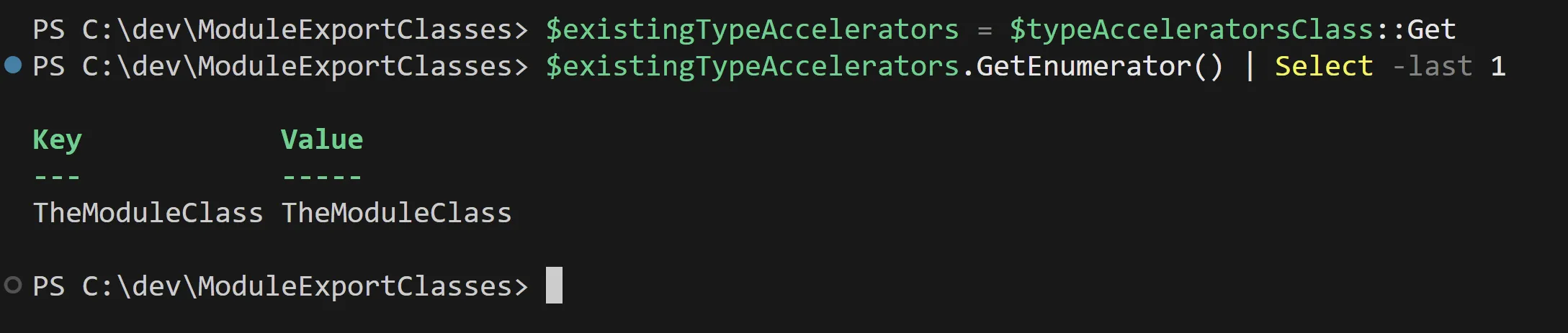 Inspecting registered type accelerators